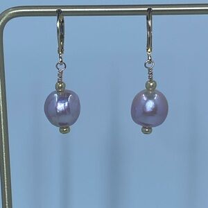 Chic Pink Pearl Dangle Earrings